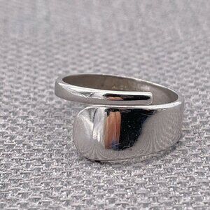 VINTAGE ANSON ESTATE STERLING SILVER MODERNIST BYPASS RING SIZE 6.50